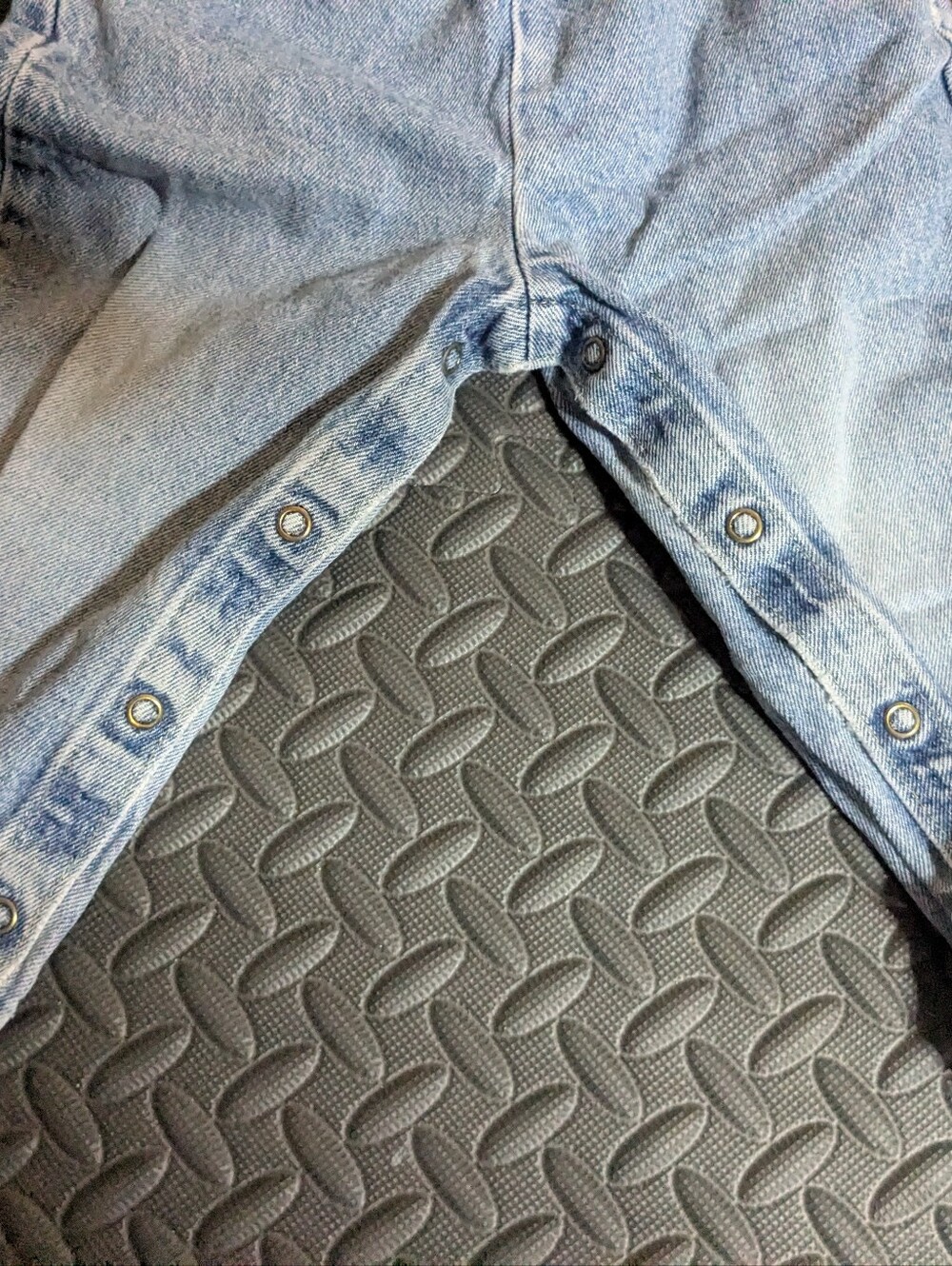 Vintage OshKosh B'gosh Overalls Kids Girls 2T Blue Denim Vestbak 90s Snap Leg - Picture 6 of 11